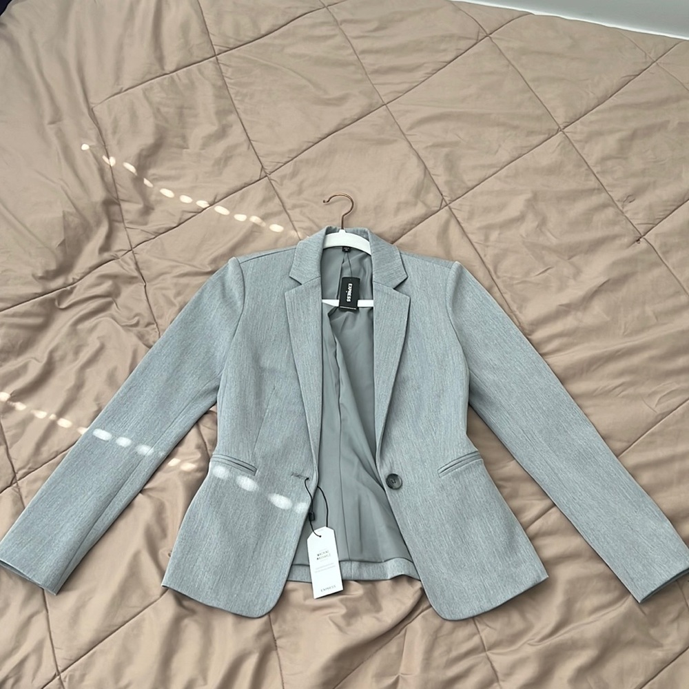 Express blazer jacket grey petite